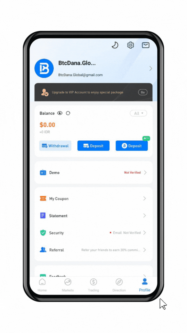 How to Bind Your Email on BtcDana – Help Center
